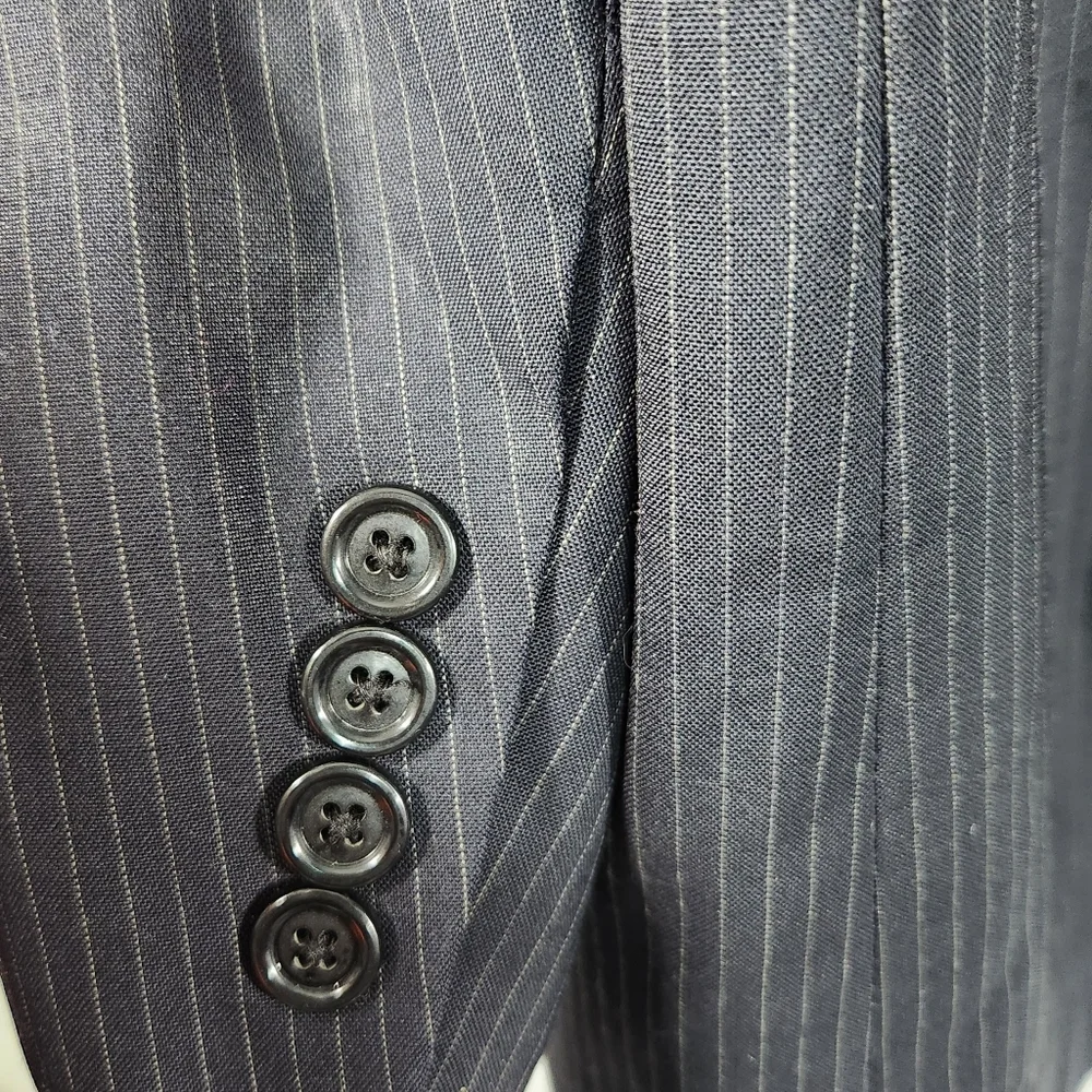 JoS A. Bank Black w/Pinstripes Two Button Suit Jacket See Measurements for Size